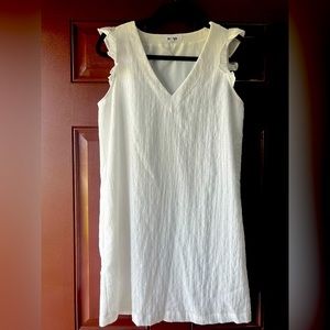 BB DAKOTA SMALL midi length white dress with pockets